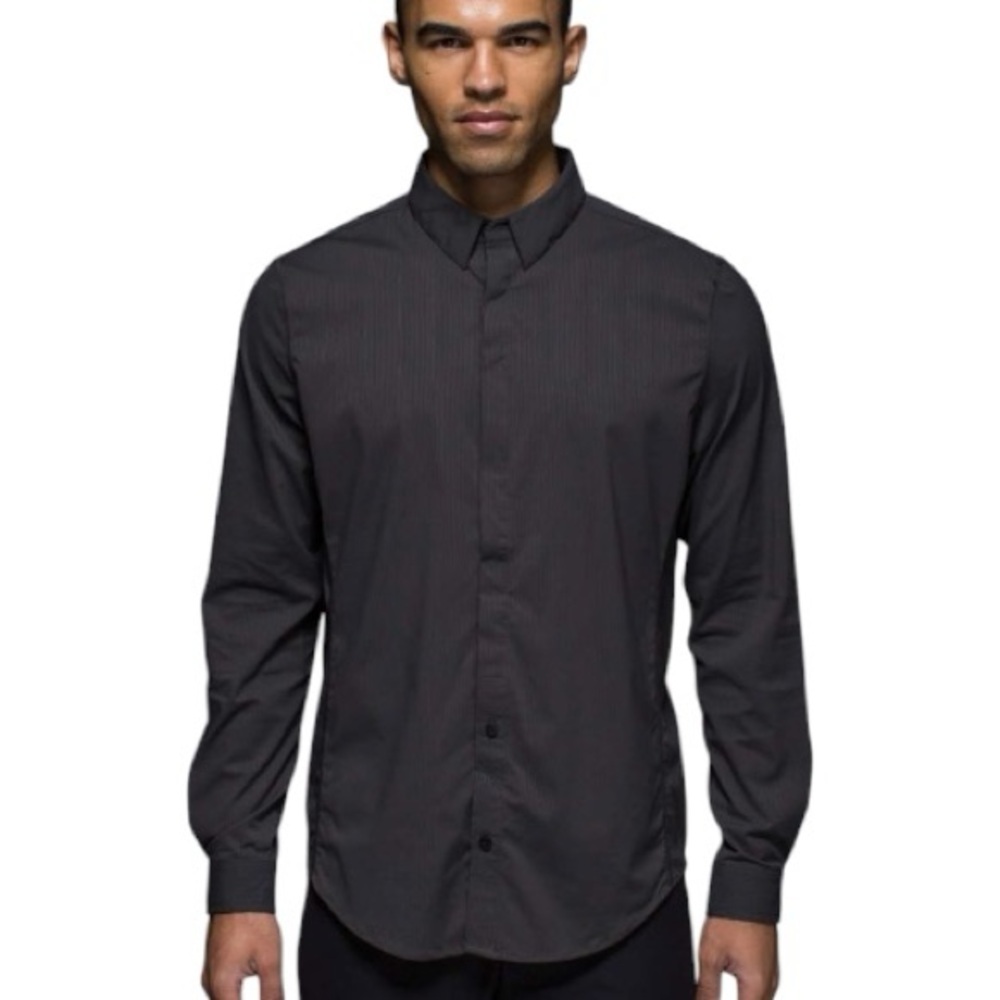 Lululemon Men's Mission Button Down Long Sleeve Shirt Color Soot